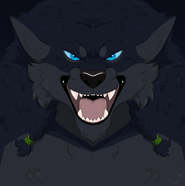 Werewolf growling and looking menacing