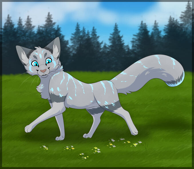 Atlas the Marten transformed into a warriors themed cat