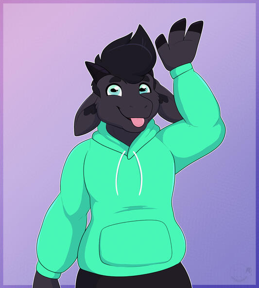 A cool goat waving hello